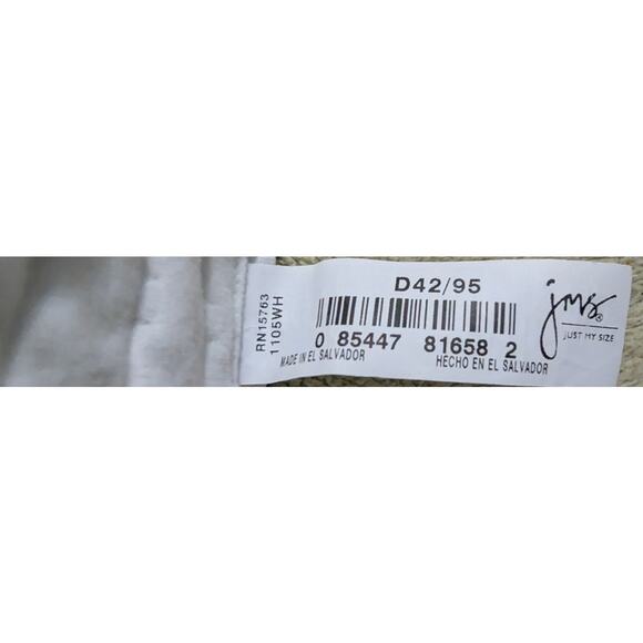 JMS Just My Size No Wire Free 1105 Bra Plus Size 42D 42 D White Comfort Straps - Picture 3 of 4